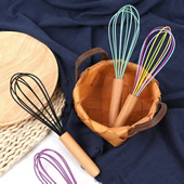 10" Silicone Whisk With Wooden Handle