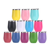 12oz Vacuum Insulated Wine Tumbler With Lid