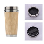 15 oz Stainless Steel Tumbler with Bamboo Cover