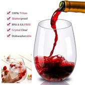 16 oz Unbreakable Stemless Wine Glass