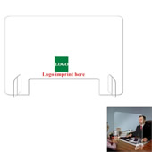 16" x 24" Protective Freestanding Shield with Transaction Window for Offices and Stores
