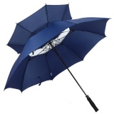 Automatic Open Golf Umbrella Oversize Double Canopy Vented Windproof Waterproof Stick Umbrellas