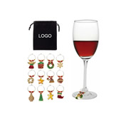 12 Pack Christmas Creatures Wine Glass Charm Set