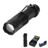 3 Piece Set Zoom Focus Tactical 14500 Rechargeable Led Flashlight