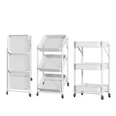 3 Tier Foldable Rolling Cart