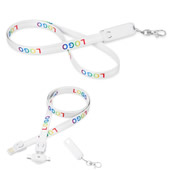 3-in-1 Lanyard Cell Phone Charging Cable with Type-C