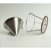 304 Stainless Steel Pour Over Coffee Filter Cone Dripper with Stand 1-4cups
