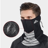 3D Air Permeability Outdoor Winter Adjustable Elastic Neck Gaiter with Filter