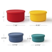 4 Sets Silicone Food Containers Round