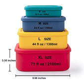4 Sets Silicone Food Containers