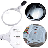 Large LED Magnifying Glass w/3 Magnifier Lenses