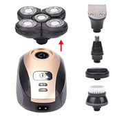 5 In 1 4D Men's Rechargeable Bald Head Electric Shaver 5 Floating Heads Beard Nose Ear Hair Trimmer