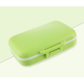 6 Compartments Wheat Fiber Green Portable Folding Pill Box