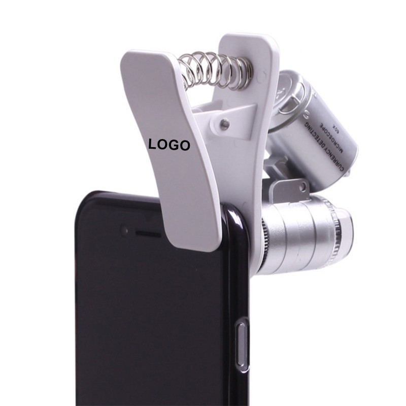 60X Zoom LED Microscope Magnifier w/Clip for Universal Cellphone