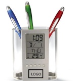 Pen Holder With Electronic Watch Calendar
