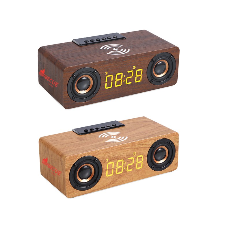 Bluetooth Speaker With Wireless Charging Station and Alarm