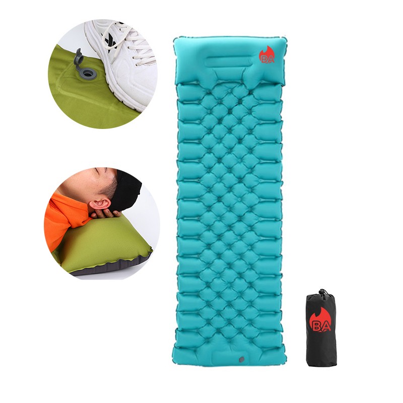 Built-in Pump Inflatable Sleeping Pad With Pillow