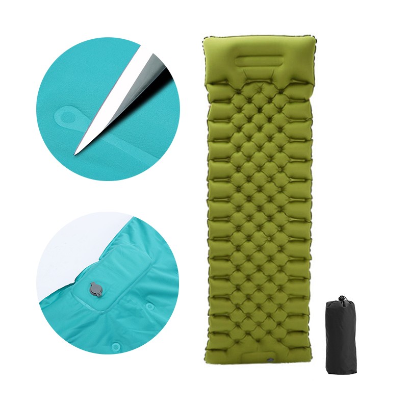 Built-in Pump Inflatable Sleeping Pad With Pillow