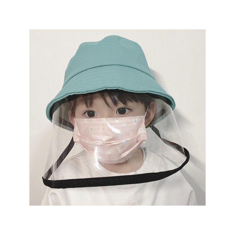 Children's Grid Fisherman Hat with Face Shield