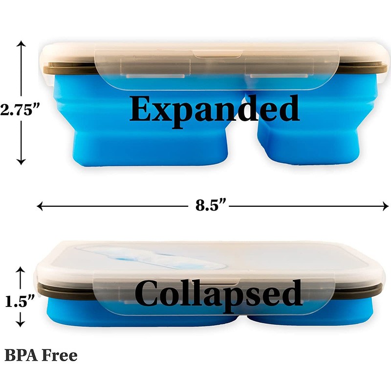 Collapsible Lunch Box Container w/ Utensil