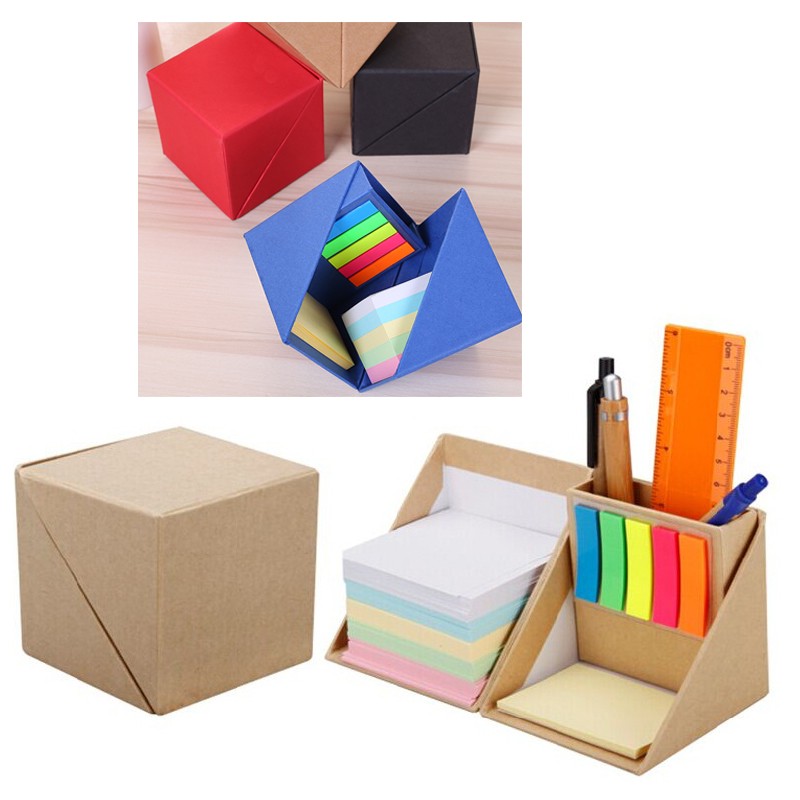 Cube Shaped Sticky Note with Pen Holder