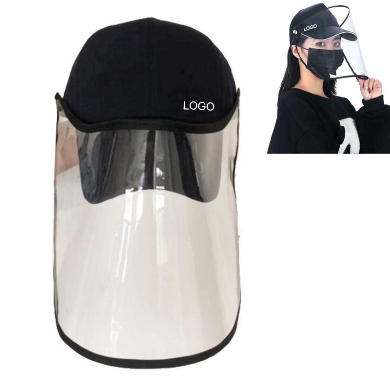 Detachable Baseball Cap with Clear Face Mask