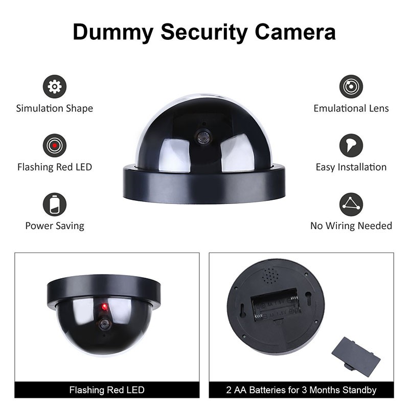 Dummy Security CCTV Camera with Flashing Red Light