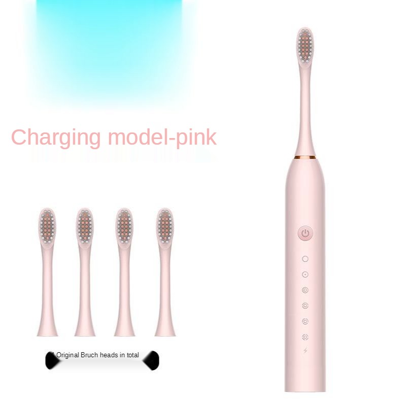 Electric Toothbrush Adult Timer Brush 6 Mode USB Charger Rechargeable Tooth Brushes Replacement Head