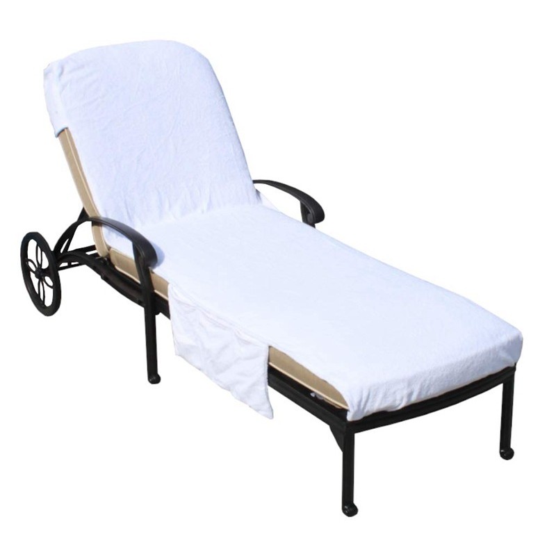 Embroidered Terry Cotton Lounge Chair Cover