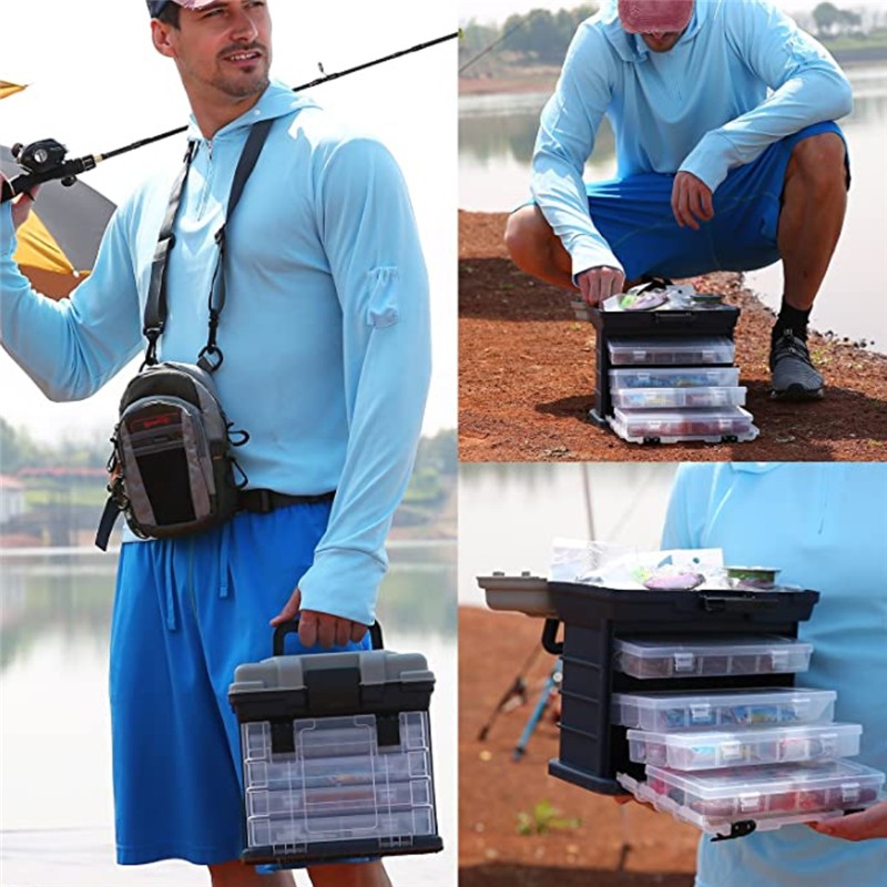 Fishing Tackle Box Portable 4 Layers Small Size