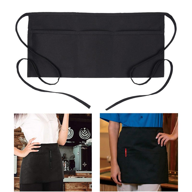 Full-Length Chef Kitchen Cotton Apron with Pockets