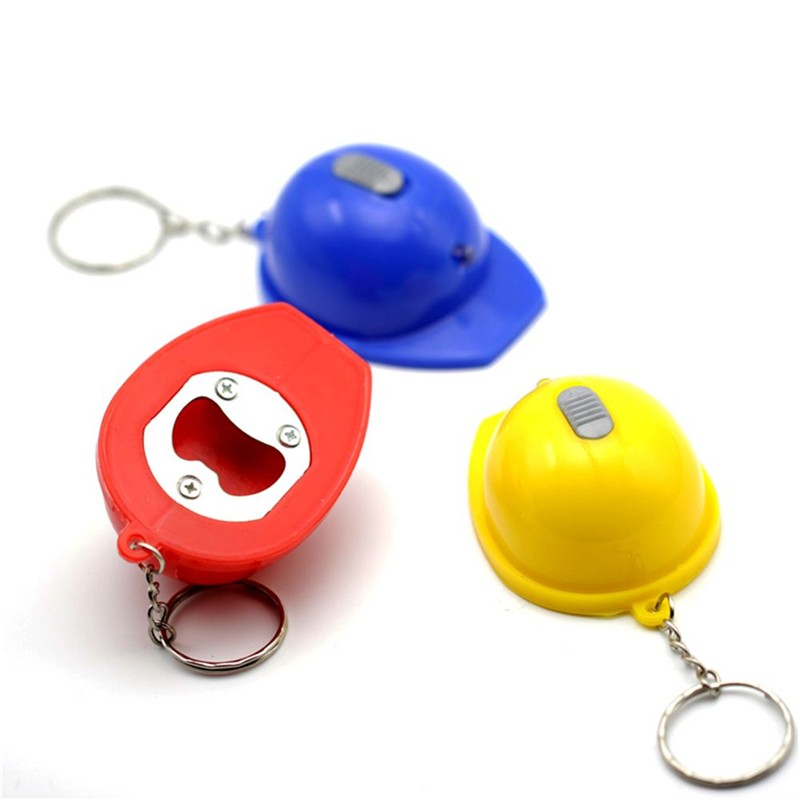 Helmet Flashlight Bottle Opener With Keychain