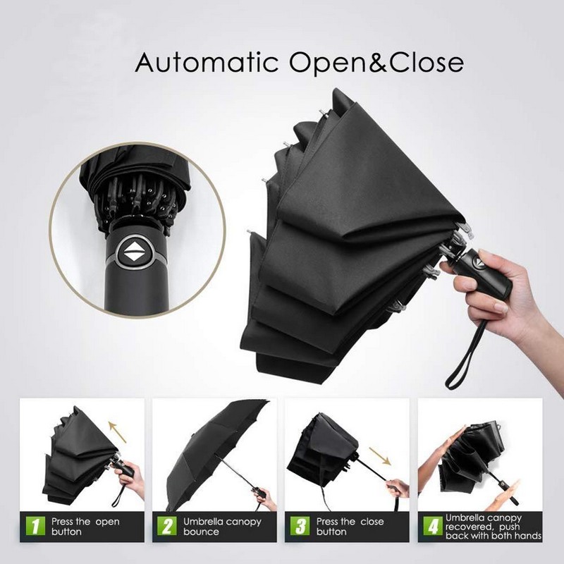 Inverted Reversed Auto Open Auto Close Folding Umbrella