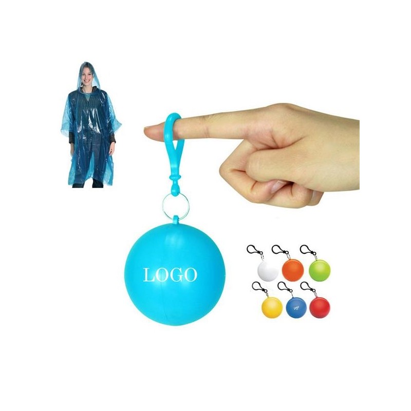 Keychain Ball Poncho Disposable Raincoat Poncho Ball
