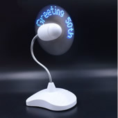 LED USB Flashing Words Mini Fan