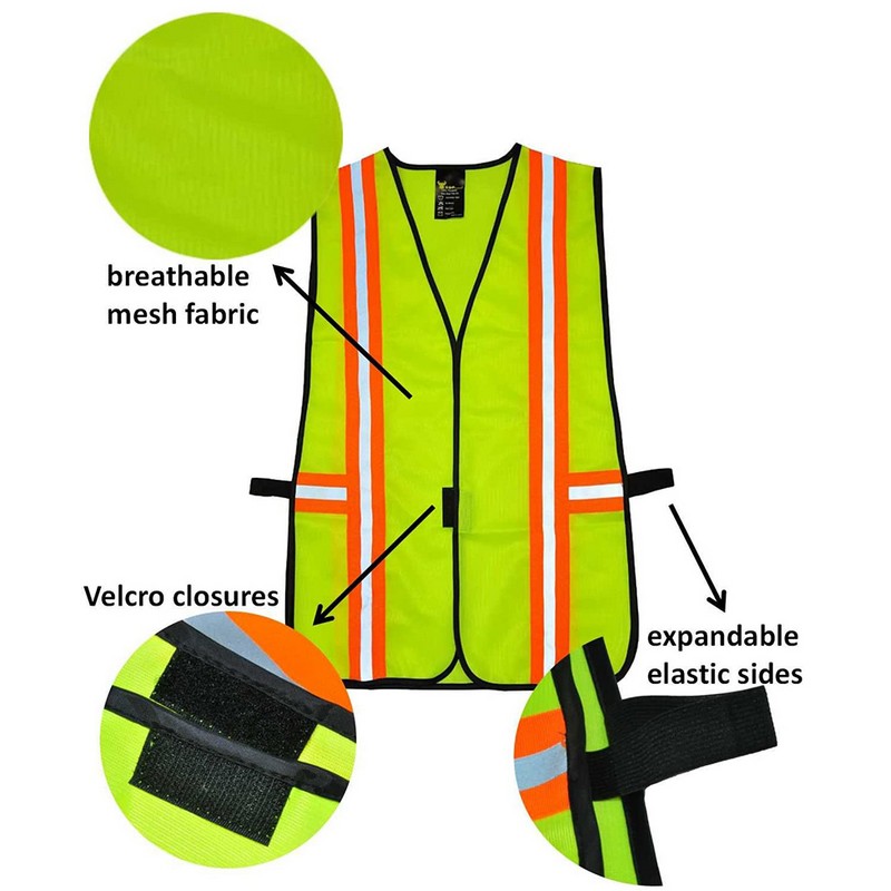 Large Mesh Safety Vest with Reflective Strips