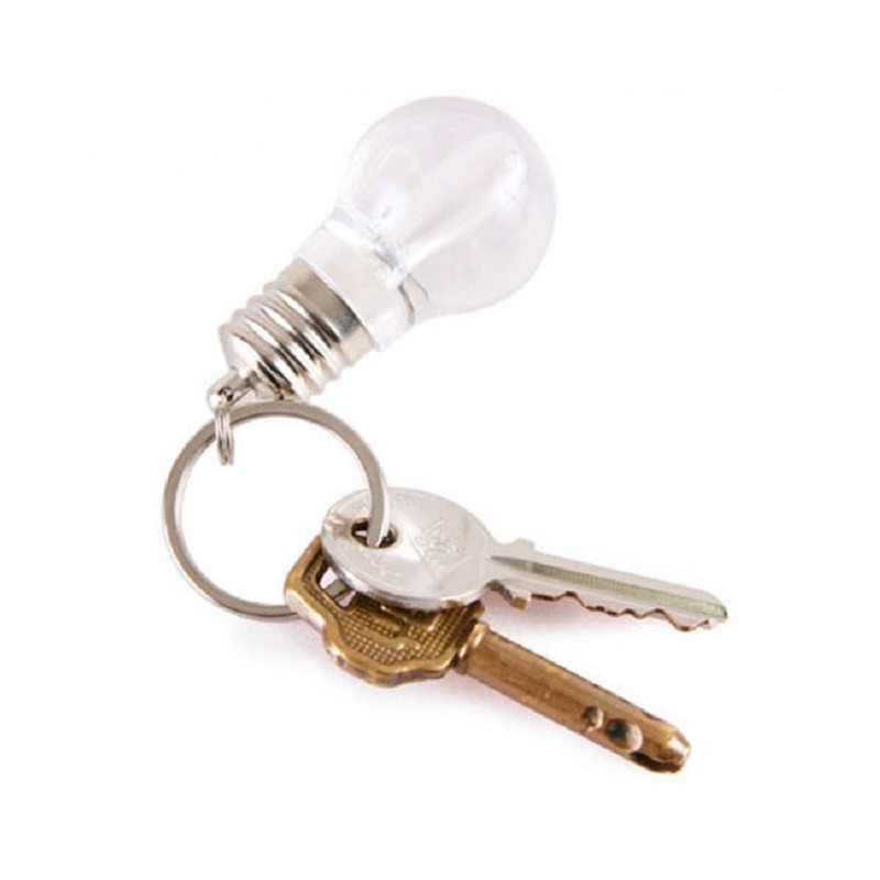 Light Bulb Shape Flashlight With Keychain