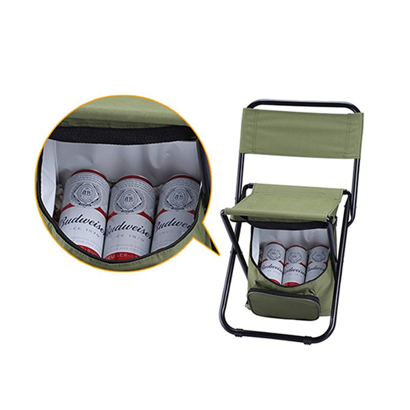 Lightweight Folding Chair Seat with Cooler Bag