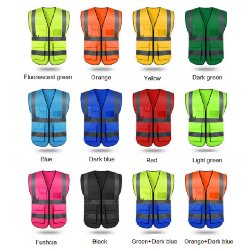 Reflective Safety Vest with Four Pockets