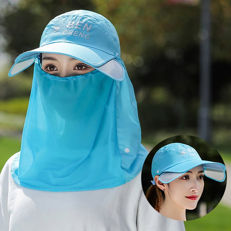 Neck Shade Hat The Cap With Scarf Folding Outdoor Sun Hat Mask