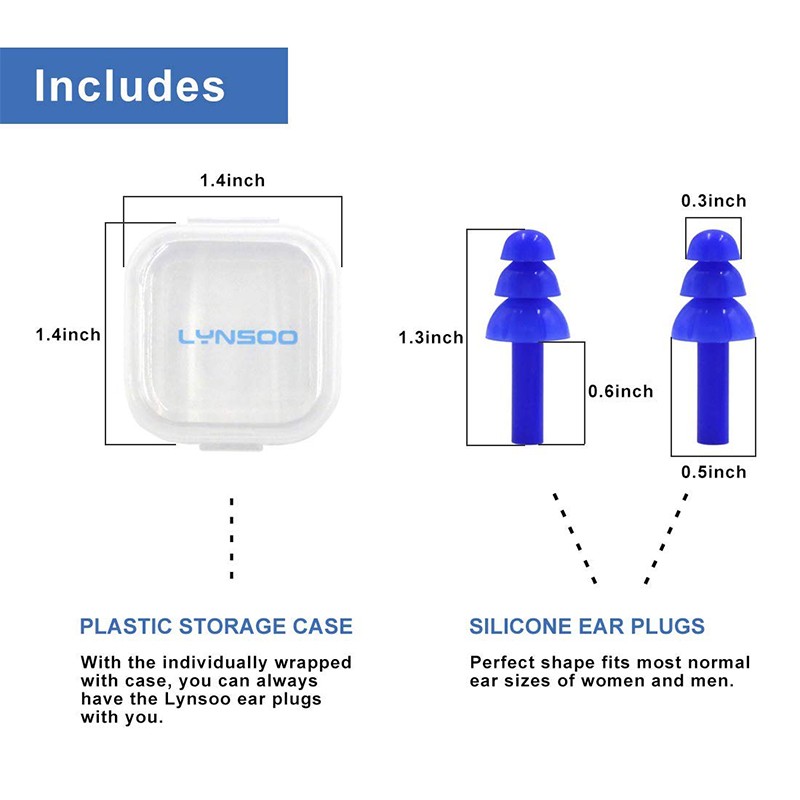 Noise Cancelling Soft Silicone Earplugs in Case