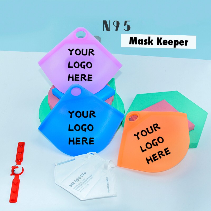 PPE Cloth Face Mask Silicone Portable Mask Keeper Mask Storage Bag Folder Face Mask Clip