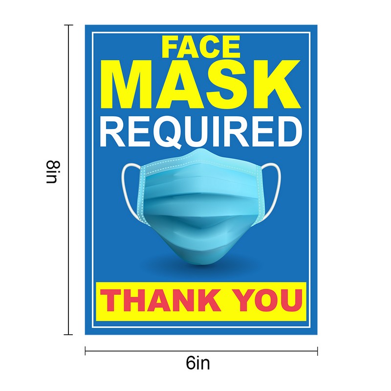 PPE Face Mask Required Sign 8'' Window & Floor Decals