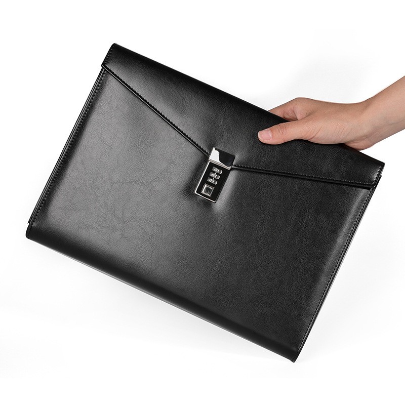 PU Leather A4 Size Envelope Bag with Coded Lock