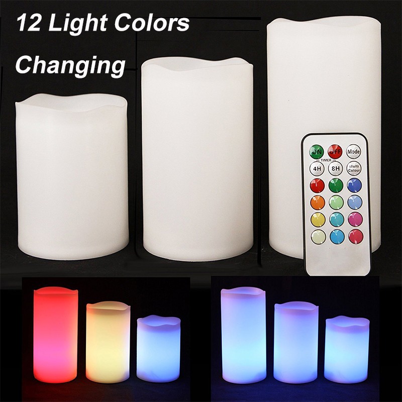 Pack of 3 Remote Control LED Candles