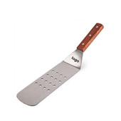 Perforated Face Grill Spatula Riveted Smooth Wooden Handle