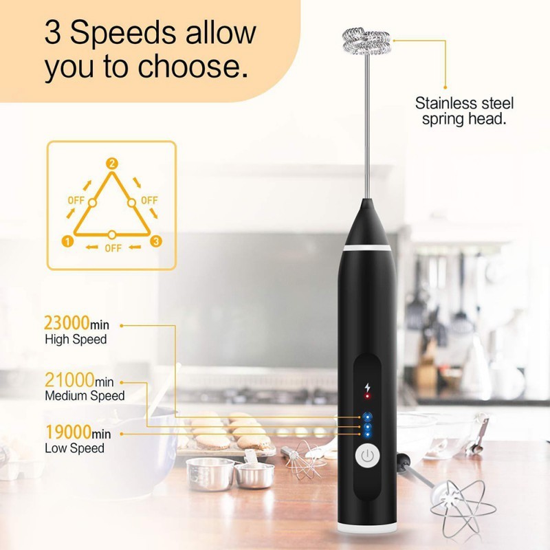 Rechargeable Milk Frother Electric Egg Beater