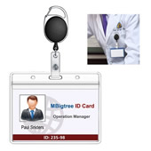Retractable Badge Holder Carabiner Clip and Keyring