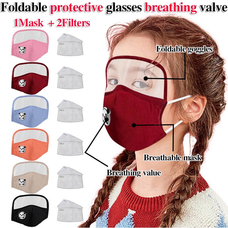 Reusable Cotton Face Mask Eye Shields With Filter for Kids