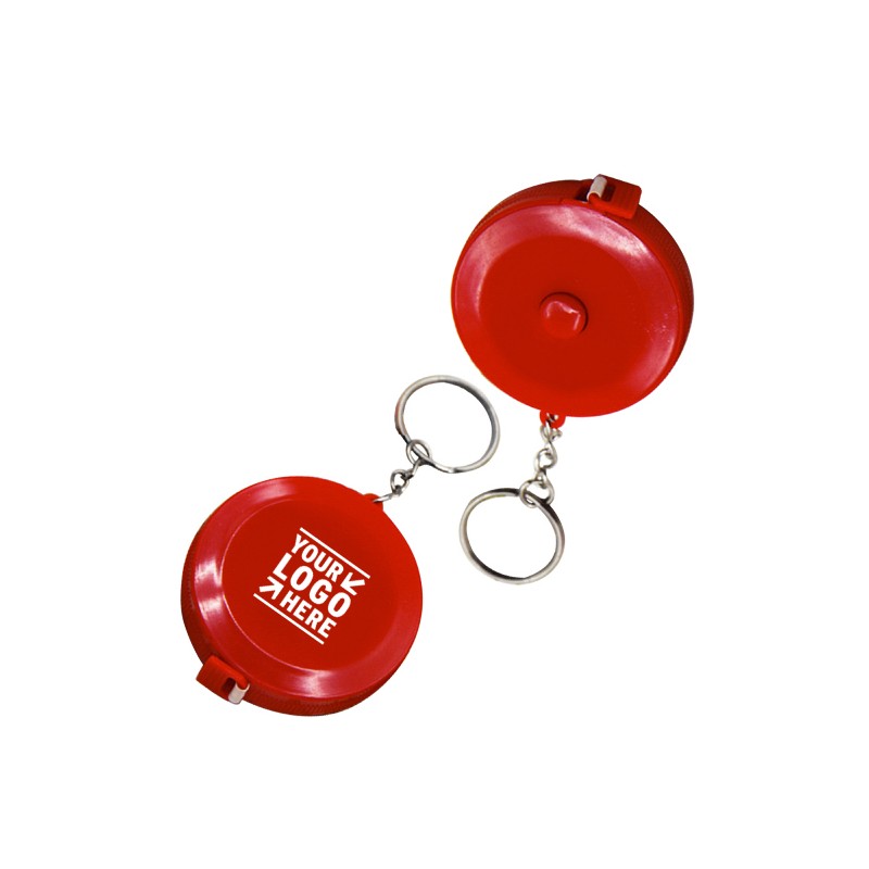 Round Tape Measure With Keychain